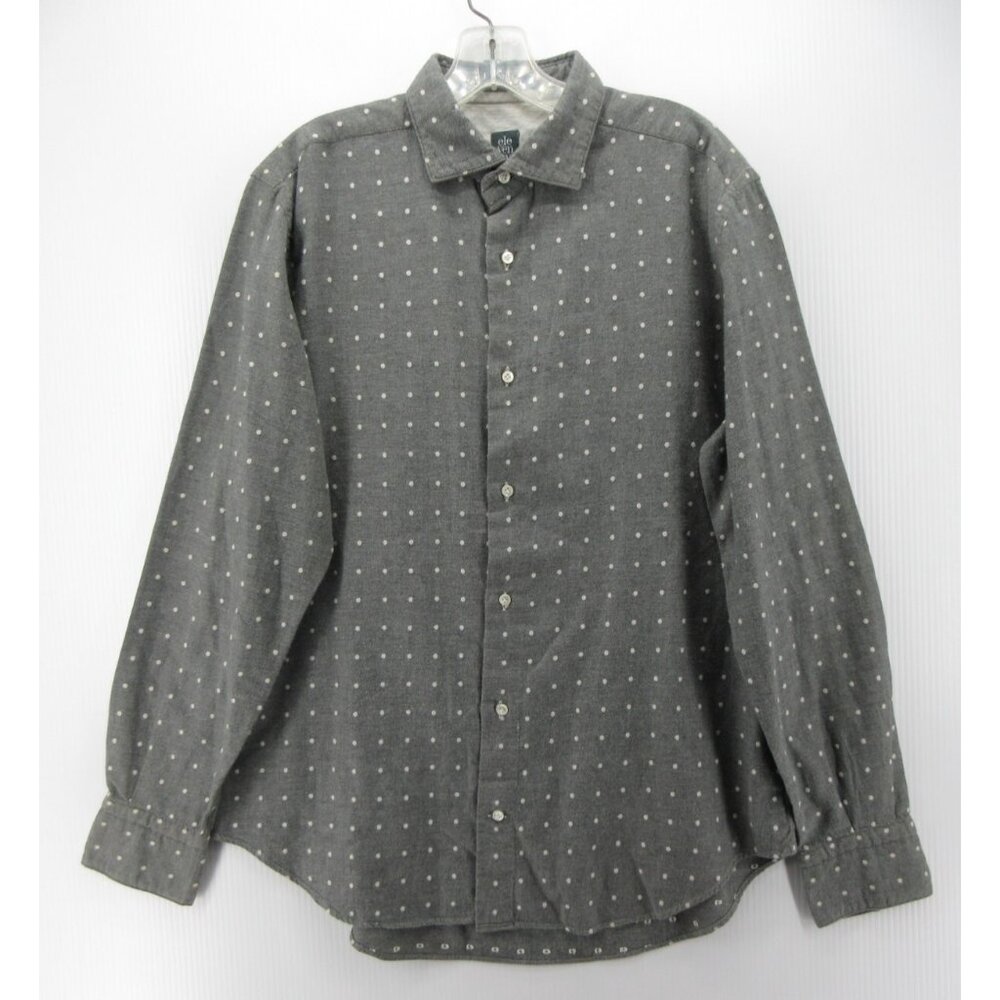 Eleventy Shirt 17 Flannel Button Down Polka Dots Long Sleeve XL Italy